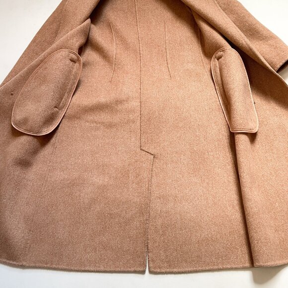 Meilleur Moment Double Breasted Wool Coat Coffee Tan Size XS - Picture 4 of 11
